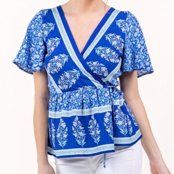 FRANCESCA’S‎ blue rain wrap top size XXS - Picture 1 of 10